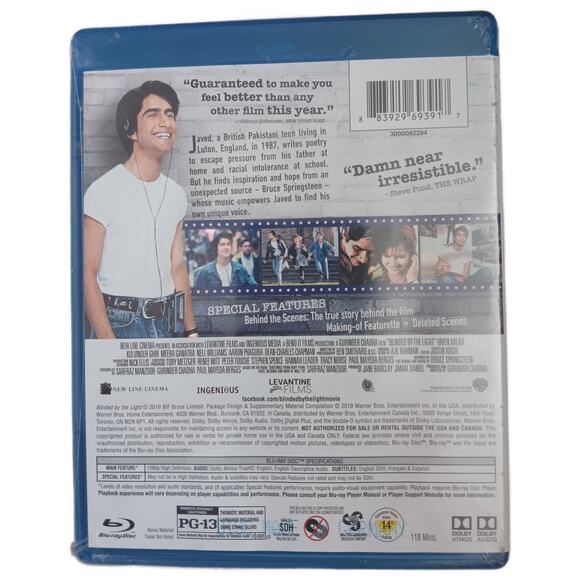 Blinded by the Light - Blu-ray, 2019 Coming-of-Age Drama, Springsteen Soundtrack - Picture 5 of 5
